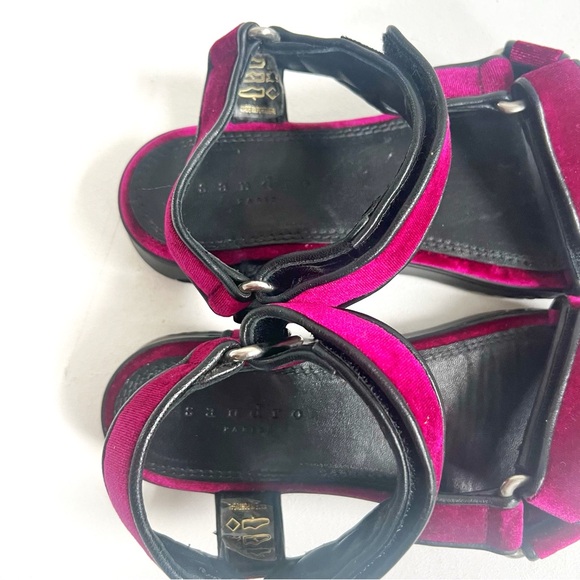 Sandro Paris | Fuchsia Velvet Sandals - Picture 4 of 7